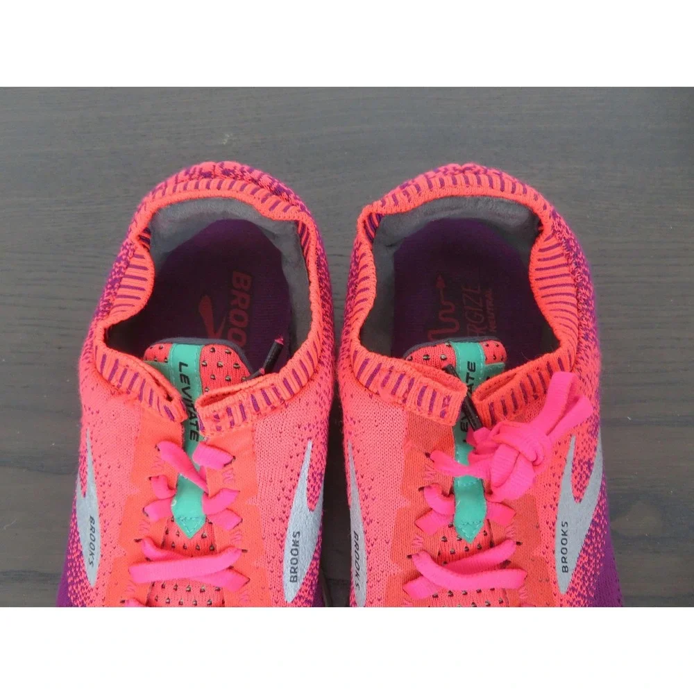 Brooks Levitate 2 Shoes Womens 9 Pink Knit Running Sneakers Road Gym 1202791B678